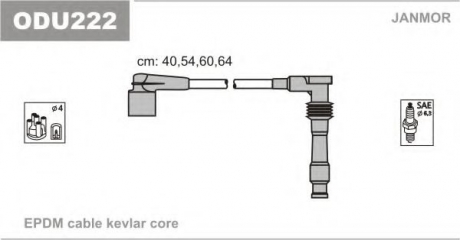 Провода в/в Opel Astra 1.6 16V 94-98, Corsa Janmor ODU222