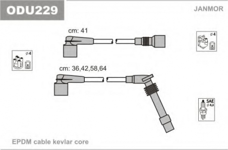 Провода в/в Opel 1.4 Astra/ Corsa/Vectra Janmor ODU229