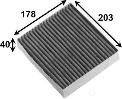 Фильтр салона угольный (203/178/40) JS ASAKASHI AC3501C