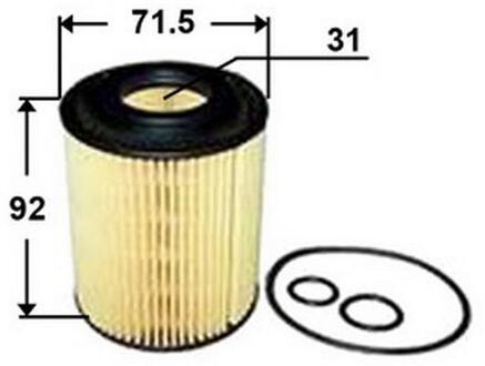 Фильтр масляный D71.5 d31 h92 JS ASAKASHI OE0003