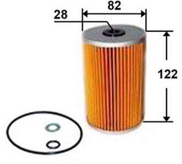 Фильтр масляный D82 d28 h122 JS ASAKASHI OE1005