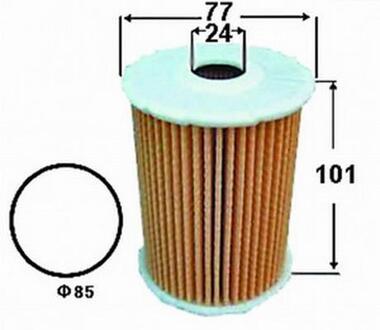 Фильтр масляный D77 d24 h101 JS ASAKASHI OE206J