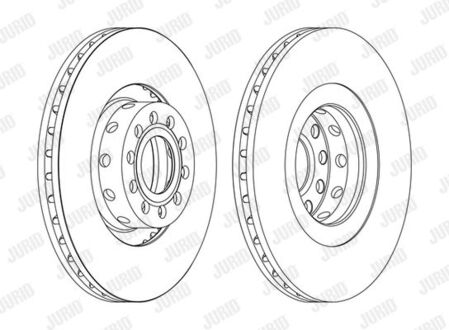Диск тормозной передний(вент.)(323*30) AUDI A8 2.8 3.0 3.7 4.2 / 3.0TDI 2.5TDI1997- Jurid 562175JC-1