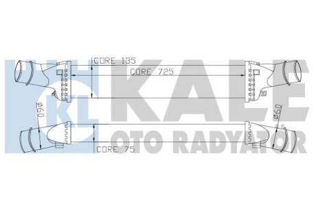 KALE VW Інтеркулер Audi A4/5/6/7/8, Q5, Porsche Macan 2.0TFSi/3.0TDI KALE OTO RADYATOR 342400