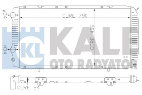 KALE FIAT Радиатор охлаждения Ducato,Citroen Jumper,Peugeot 1.9D/2.8TD 94- KALE OTO RADYATOR 344340