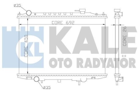 Радиатор охлаждения Nissan NP300 (08-), Pick Up (98-) 2.5D KALE OTO RADYATOR 362900 (фото 1)