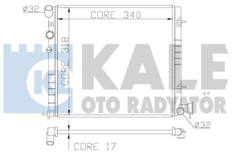 KALE HYUNDAI радіатор охолодження Accent II 1.3/1.5 00- KALE OTO RADYATOR 372500 (фото 1)