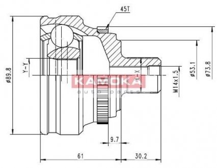 К-т шарнiрний привiдного валу KAMOKA 6278