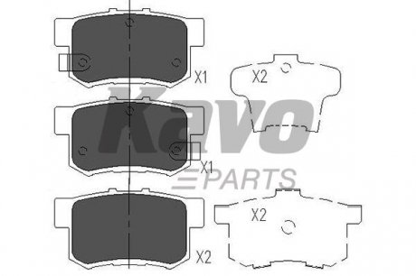 Колодки тормозные задние Accord/Civic/CR-V/FR-V 90- KAVO KBP-2009