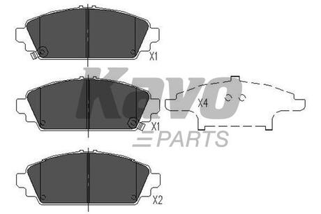 PARTS HONDA Гальмівні колодки передн.Accord 1.6 98-,Civic 1.7CTDi/2.0 01- KAVO KBP-2010