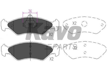 PARTS FORD Гальмівні колодки передн. Fiesta IV,V,фургон 95-,Mazda 121 KAVO KBP-4533