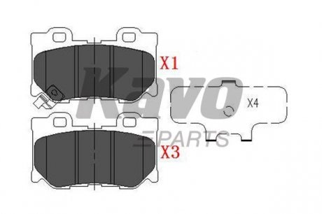 Гальмівні колодки, дискове гальмо (набір) KAVO KBP-6582