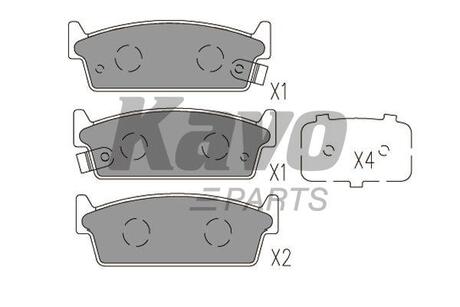 PARTS NISSAN Гальмівні колодки задн. Almera 00- Maxima QX 00- KAVO KBP-6601