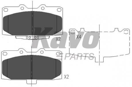 Гальмівні колодки, дискове гальмо (набір) KAVO KBP-8003