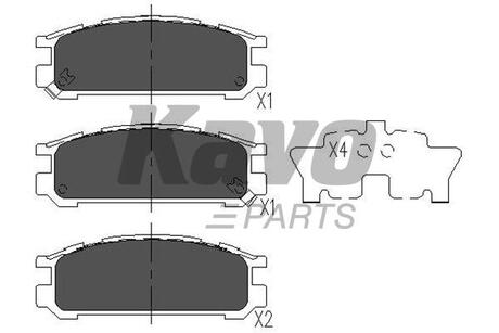 Комплект гальмівних колодок KAVO KBP-8016