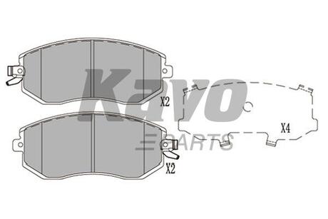 Комплект гальмівних колодок KAVO KBP-8025