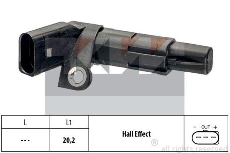 Датчик р/вала, к/вала (аналог EPS 1.953.683 /Facet 9.0683) Kw 453 683