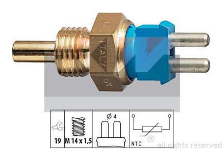Датчик температури охолодж. рідини/масла/топлива (аналог EPS 1.830.139/Facet 7.3139) Kw 530 139