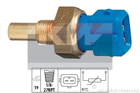 Датчик температури охолодж. рідини/масла/топлива (аналог EPS 1.830.156 /Facet 7.3156) Kw 530 156