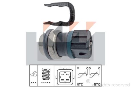 Датчик температуры воды, (черный) 1.9-2.4D (4 конт.) Kw 530 172