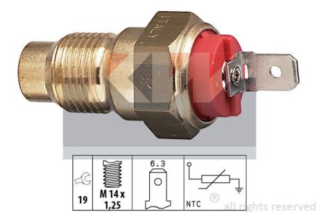 Датчик температури охолодж. рідини/масла/топлива (аналог EPS 1.830.203/Facet 7.3203) Kw 530 203