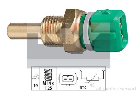 Датчик температури охолодж. рідини/масла/топлива (аналог EPS 1.830.204/Facet 7.3204) Kw 530 204