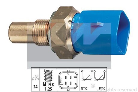 Датчик температури охолодж. рідини/масла/топлива (аналог EPS 1.830.320/Facet 7.3320) Kw 530 320