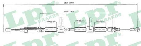 Трос ручного гальма LPR C0985B