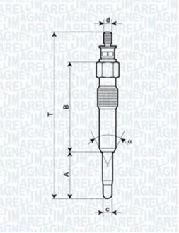 Свеча накаливания MAGNETI MARELLI 062503901304