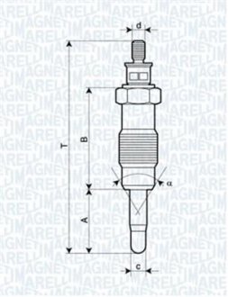 Свеча накаливания MAGNETI MARELLI 062580704304