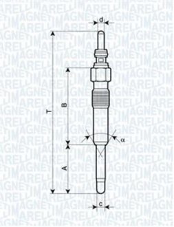 Свеча накаливания MAGNETI MARELLI 062900006304