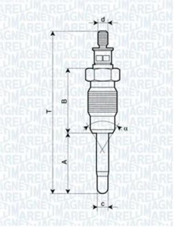 Свеча накаливания MAGNETI MARELLI 062900016304