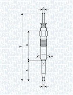 Свеча накаливания MAGNETI MARELLI 062900039304