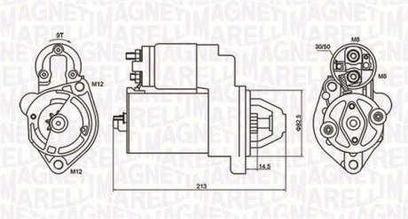 Стартер AUDI/SKODA A4/A6 1.8/1.8T, SUPERB 2.0 -08 MAGNETI MARELLI 063720612010