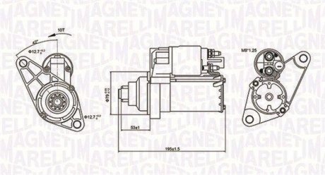 Стартер AUDI/SEAT/SKODA/VW 1.2/1.2TSI 1.1kW MAGNETI MARELLI 063721330010