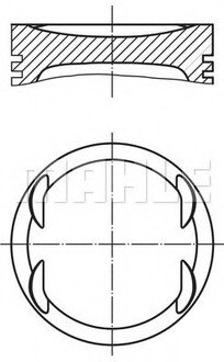 Поршень в комплекте на 1 цилиндр, STD MAHLE / KNECHT 0157600