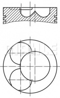 Поршень двигателя vw 81.51 2.0tdi bpw/bmm/bmp/bss/bww/cbha (cyl 3-4) (mahle) MAHLE / KNECHT 028 07 02