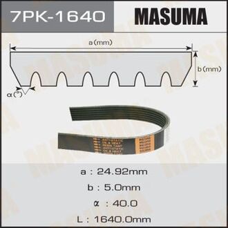 РЕМНИ Ремень поликлиновый MASUMA 7PK-1640