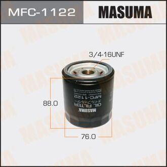 ФИЛЬТРА Фильтр маслянный Toyota 1GFE, #JZ#,1,2MZFE 92-  MASUMA MFC-1122