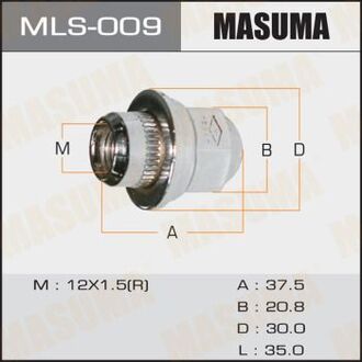 ШПИЛЬКИ ГАЙКИ Фасовка Гайка "" 12x1.5 с Шайбой D32 mm MASUMA MLS009