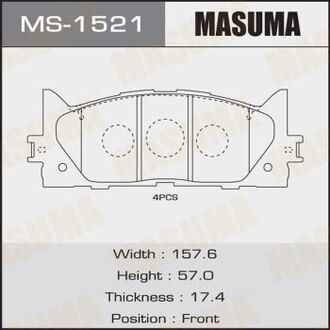 КОЛОДКИ CAMRY ACV4# front C12120 SP2080 MASUMA MS-1521