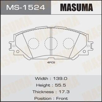 Колодка тормозная MASUMA MS1524