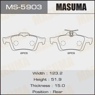 КОЛОДКИ C23011 PREMACY CREW.CR3W rear (1 12) MASUMA MS-5903