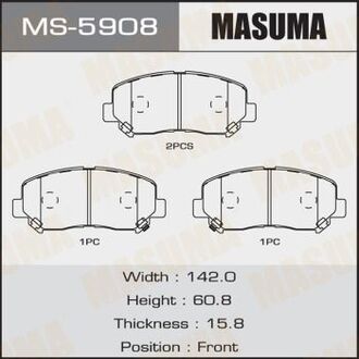 КОЛОДКИ C13067 SP1671 CX-5 2011- front MASUMA MS-5908