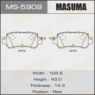 КОЛОДКИ C23018 SP1672 CX-5 2011- rear (1 12) MASUMA MS-5909