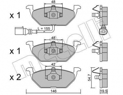 Комплект гальмівних колодок Metelli 22-0211-2