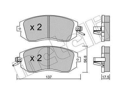 Комплект гальмівних колодок Metelli 22-0500-1