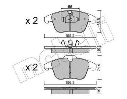 Комплект гальмівних колодок (дискових) Metelli 22-0675-4