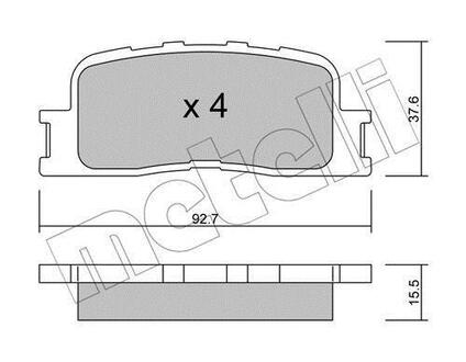 Комплект гальмівних колодок Metelli 22-0753-0