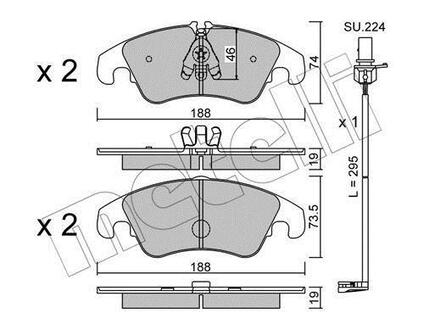 Комплект гальмівних колодок Metelli 22-0775-4K